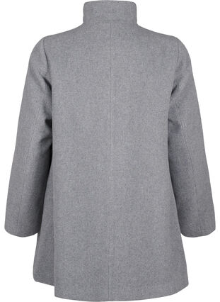 Zizzi Kort trenchcoat med A-linjeform, Light Grey Melange, Packshot image number 1