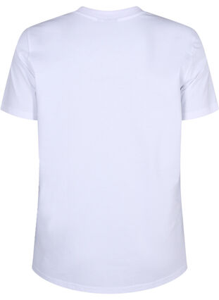 Zizzi Enkel t-shirt i bomull med rund halsringning, Bright White, Packshot image number 1