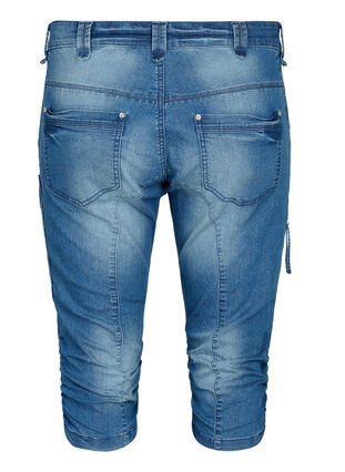 Zizzi Slim fit capri-jeans med fickor, Light blue denim, Packshot image number 1