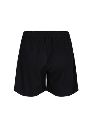 Zizzi Lösa shorts i bomullsblandning med linne, Black, Packshot image number 1