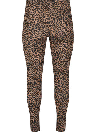 Zizzi Viskos leggings med leopardmönster, DARK LEO AOP, Packshot image number 1