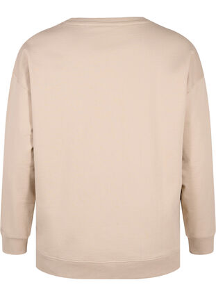 Zizzi Sweatshirt med rund halsringning, Simply Taupe, Packshot image number 1