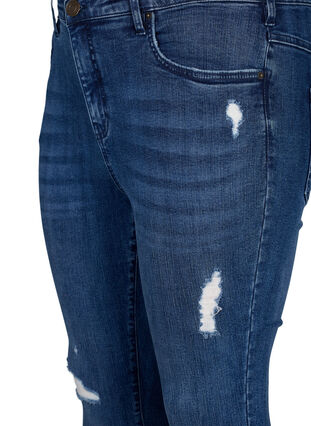 Zizzi Amy jeans i super slim-model med nötta detaljer, Blue Denim, Packshot image number 2