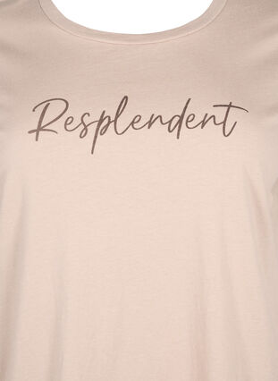 Zizzi T-shirt med motiv, S. Mink w. Text, Packshot image number 2