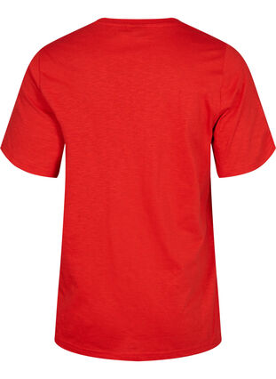 Zizzi V-ringad bas t-shirt med korta ärmar, Flame Scarlet, Packshot image number 1