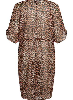 Zizzi Strandkimono med tryck, Leopard, Packshot image number 1