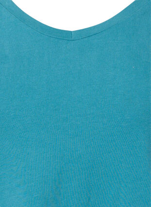 Zizzi Enfärgad t-shirt i bomull, Brittany Blue, Packshot image number 2