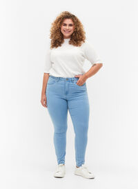 Super slim Amy jeans med hög midja, Ex Lt Blue, Model