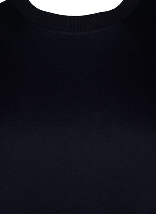 Zizzi Enkel t-shirt i bomull med rund halsringning, Black, Packshot image number 2