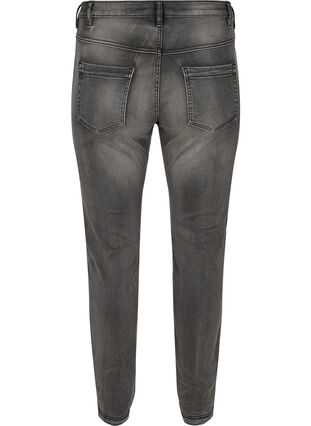 Zizzi Emily jeans med smal passform och normal midja, Dark Grey Denim, Packshot image number 1