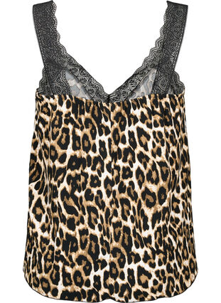 Zizzi Topp i viskos med spets, Leopard, Packshot image number 1