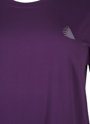 Zizzi Enfärgad tränings t-shirt, Purple Pennant, Packshot image number 2