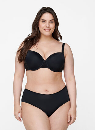 Zizzi Formgjuten BH med mesh, Black, Model image number 3