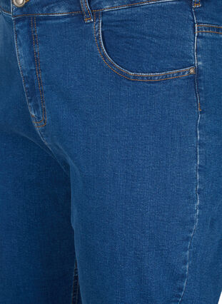 Zizzi Beskurna Vera jeans med rak passform, Blue Denim, Packshot image number 2