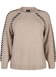 Stickad blus med sömmar, Desert T.Wh.Mel.Comb