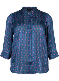 Skjortblus med prickar , Vintage Indigo Dot