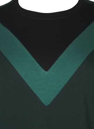 Zizzi Lång sweatshirt med färgblock, Scarab Color Block, Packshot image number 2