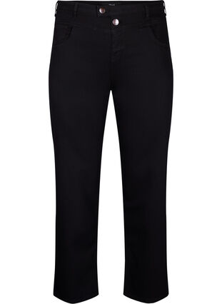 Zizzi Regular fit Gemma jeans med hög midja, Black, Packshot image number 0