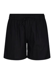 Lösa shorts i bomullsblandning med linne, Black