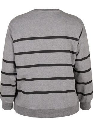 Zizzi Sweatshirt med ränder, MGM w. Black Stripe, Packshot image number 1