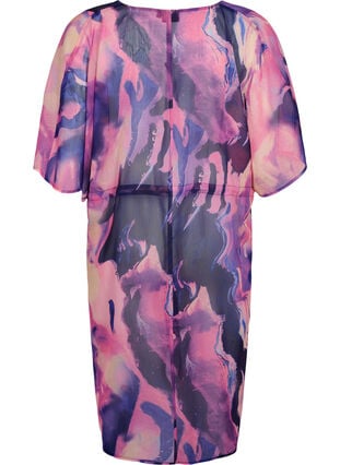 Zizzi Strandkimono med tryck, Purple Swirl, Packshot image number 1