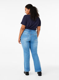 Ellen bootcut jeans med hög midja, Light blue, Model