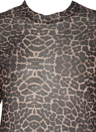 Zizzi Meshblus med leopardmönster, LEO AOP, Packshot image number 2