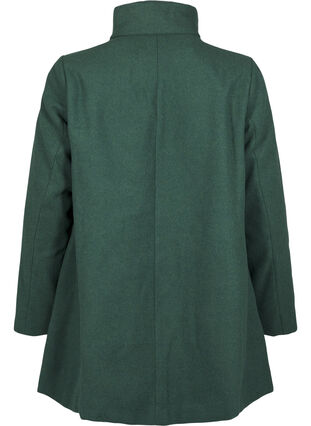 Zizzi Kort trenchcoat med A-linjeform, Trekking Green Mel., Packshot image number 1