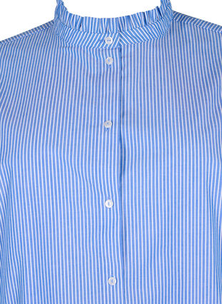 Zizzi Randig skjortblus med volanger, Princess Blue W. St., Packshot image number 2