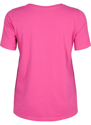 Zizzi Enfärgad bas-t-shirt i bomull, Raspberry Rose, Packshot image number 1