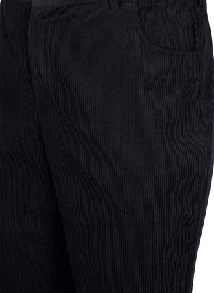 Zizzi Bootcut-byxor i manchester med hög midja, Black, Packshot image number 2