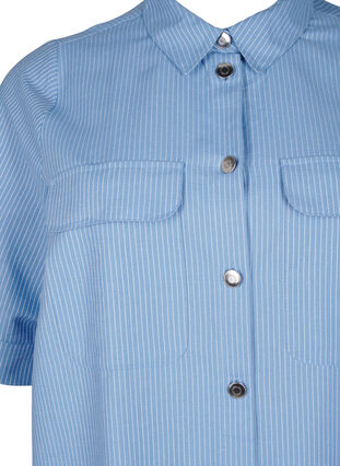 Zizzi Randig tunika med knappar och bröstfickor, Riviera w. Stripe, Packshot image number 2