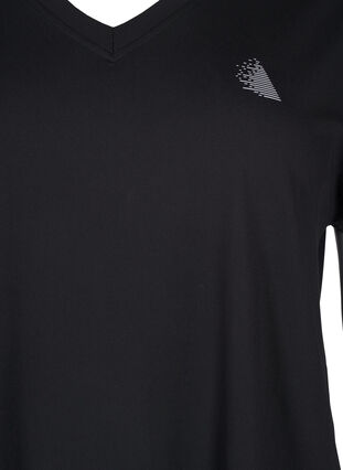 Zizzi V-ringad tränings-t-shirt, Black, Packshot image number 2