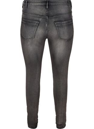 Zizzi Super slim Amy jeans med hög midja, Dark Grey Denim, Packshot image number 1