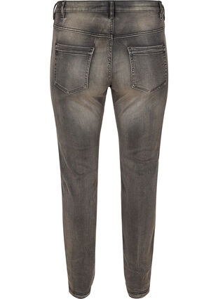 Zizzi Slim fit Emily jeans med normalhög midja, Dark Grey Denim, Packshot image number 1