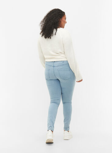 Zizzi Super slim Amy jeans med hög midja, Ex Lgt Blue, Model image number 1