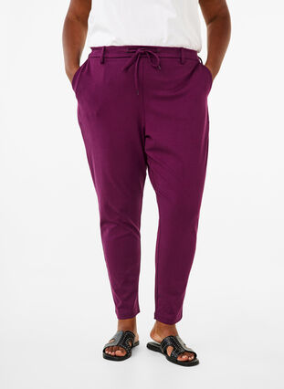 Zizzi Croppade Maddison byxor, Potent Purple, Model image number 2