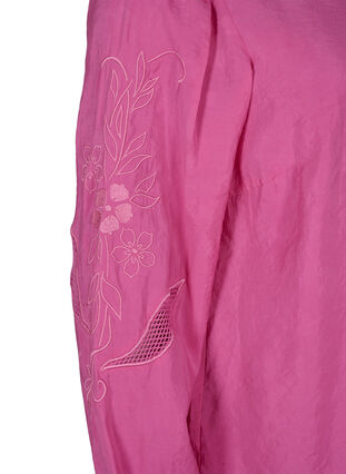Zizzi Blus i TENCEL™ Modal med broderidetaljer, Phlox Pink, Packshot image number 3