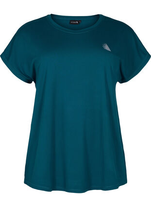 Zizzi Kortärmad t-shirt för träning, Deep Teal, Packshot image number 0