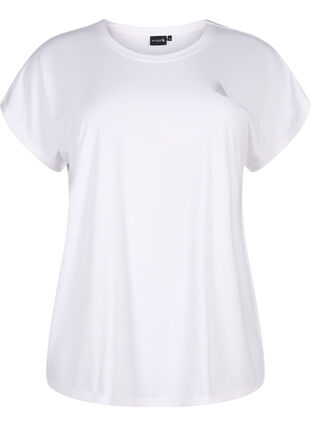 Zizzi Kortärmad t-shirt för träning, Bright White, Packshot image number 0