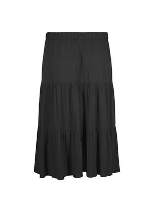 Zizzi Lång kjol med resår i midjan, Black, Packshot image number 1
