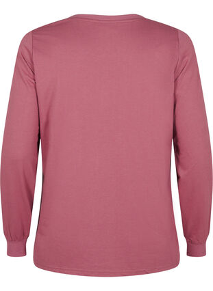 Zizzi Sweatshirt med spetsdetaljer, Rose Brown, Packshot image number 1