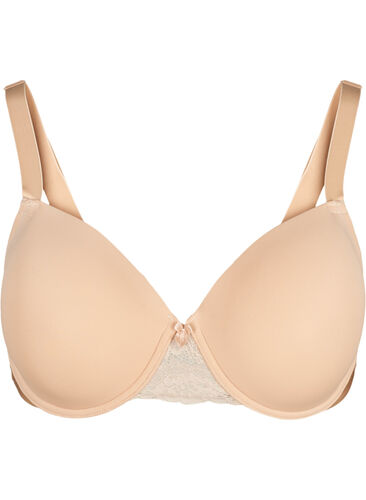 Zizzi Formpressad bh med mesh, Nude, Packshot image number 0