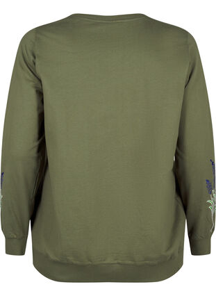 Zizzi Sweatshirt med broderade blommor, D. L. Green W. emb., Packshot image number 1