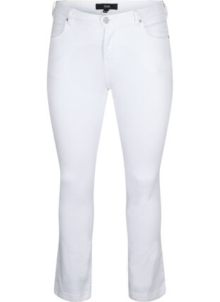 Zizzi Slim fit Emily jeans med normalhög midja, White, Packshot image number 0