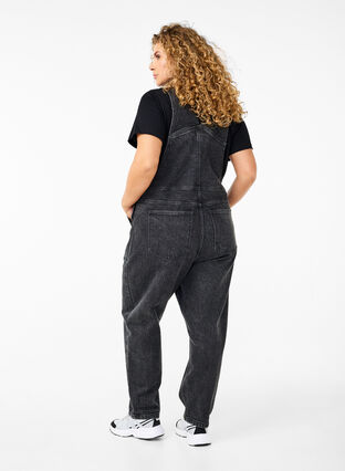 Zizzi Denim overaller, Dark Grey Denim, Model image number 1