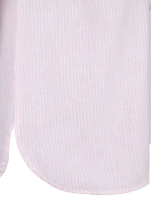 Zizzi Skjortblus med knäppning i en blandning av bomull och linne, Rosebloom White, Packshot image number 2