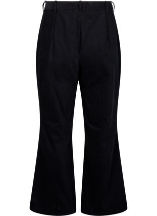 Zizzi Bootcut-byxor i manchester med hög midja, Black, Packshot image number 1