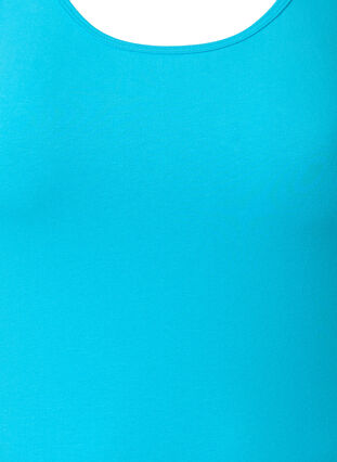 Zizzi Enfärgat baslinne i bomull, Blue Atoll, Packshot image number 2