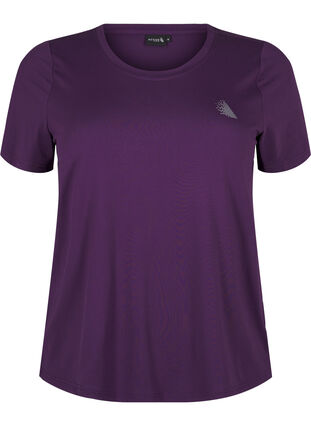 Zizzi Tränings-T-shirt med smal passform och rund hals, Purple Pennant, Packshot image number 0